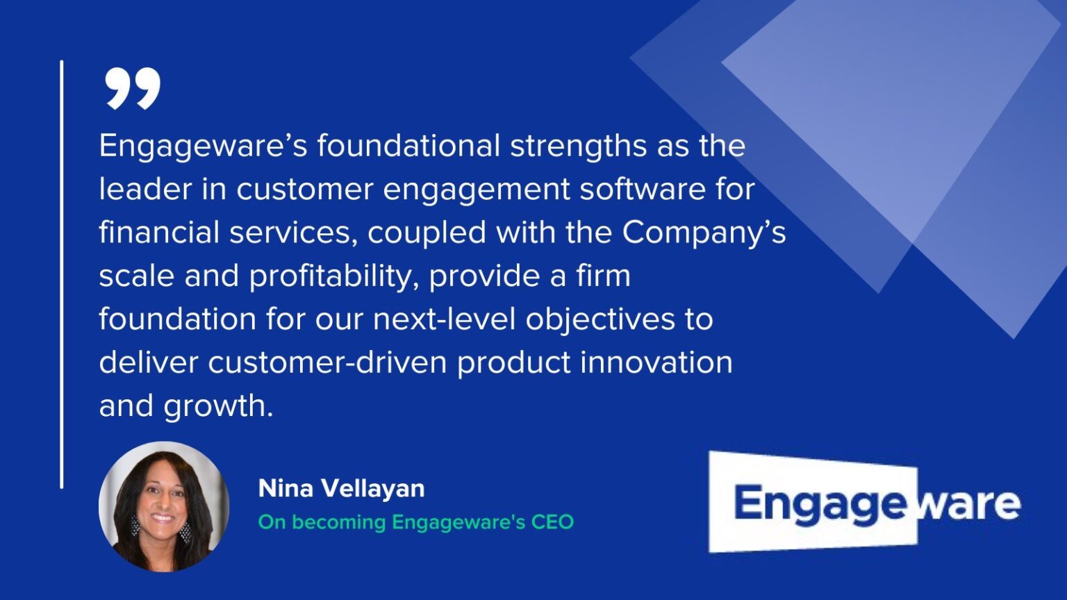 Engageware Appoints Nina Vellayan as CEO - TASBIA